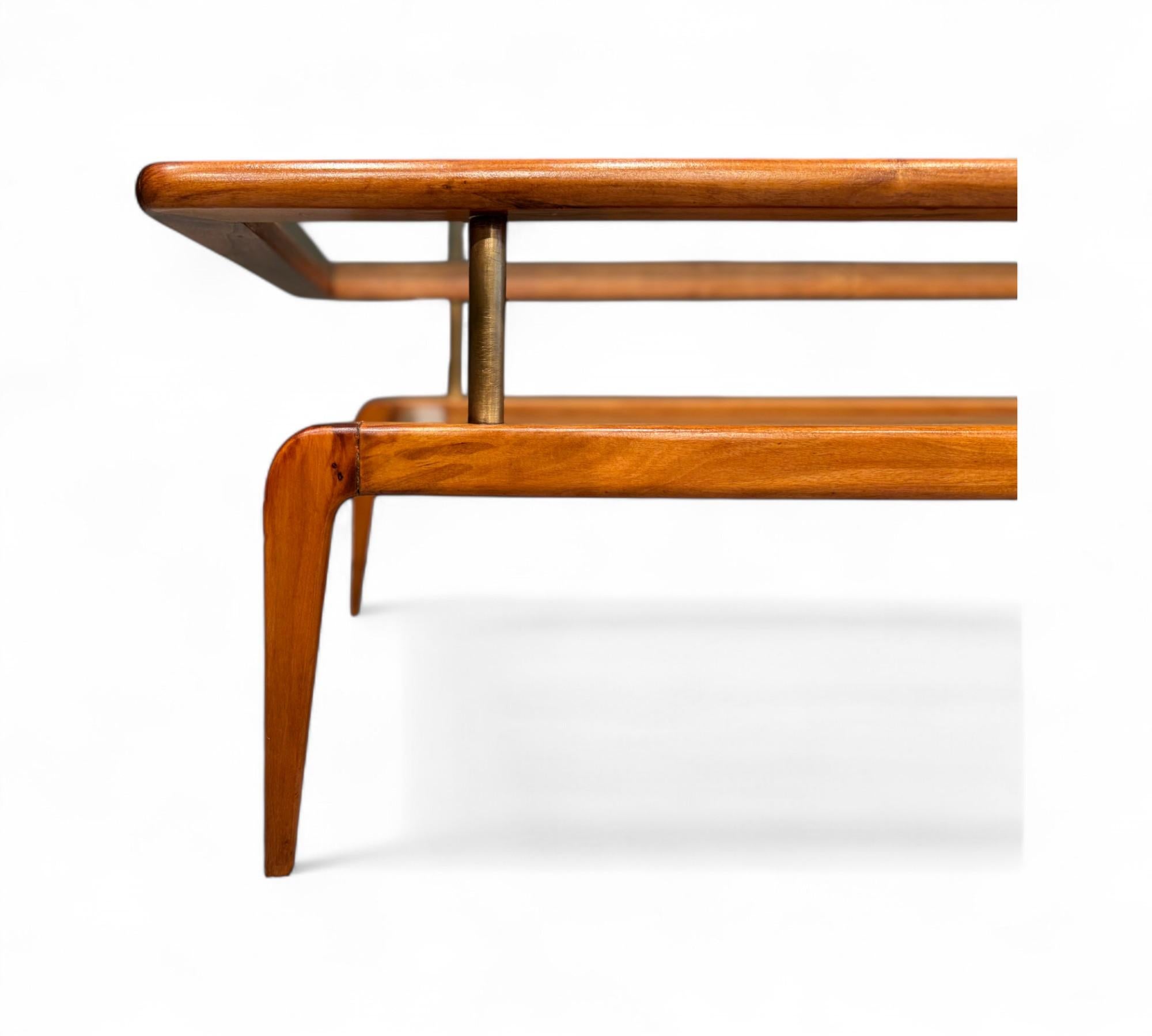Mesa de centro moderna brasileña en caviuna y cristal, Giuseppe Scapinelli, c. 1950 en venta 10