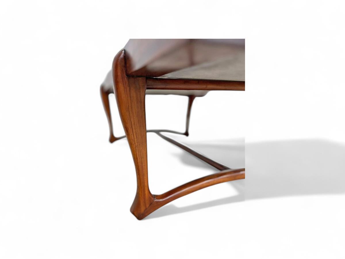 Brazilian Modern Coffee table in Caviuna & Marble, Giuseppe Scapinelli, c. 1950 For Sale 1