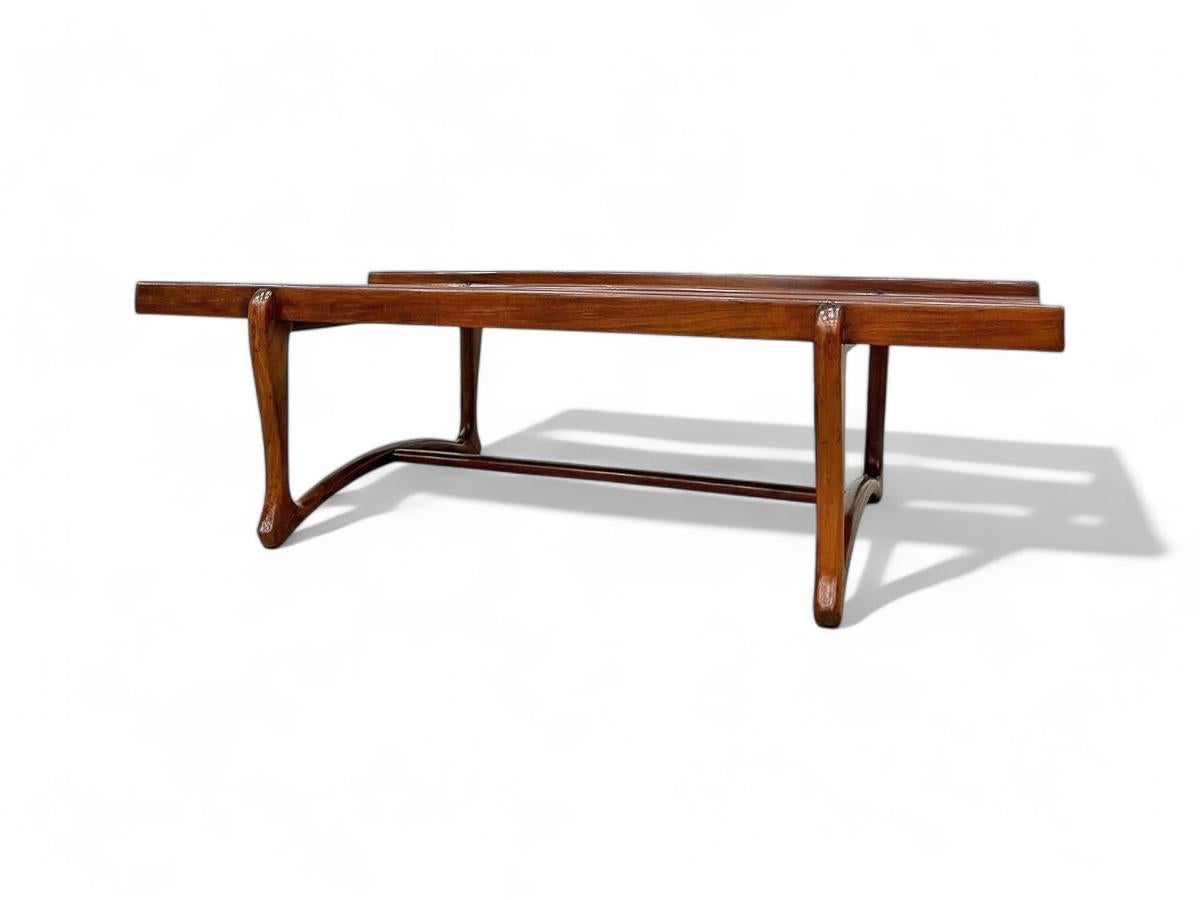Brazilian Modern Coffee table in Caviuna & Marble, Giuseppe Scapinelli, c. 1950 For Sale 2