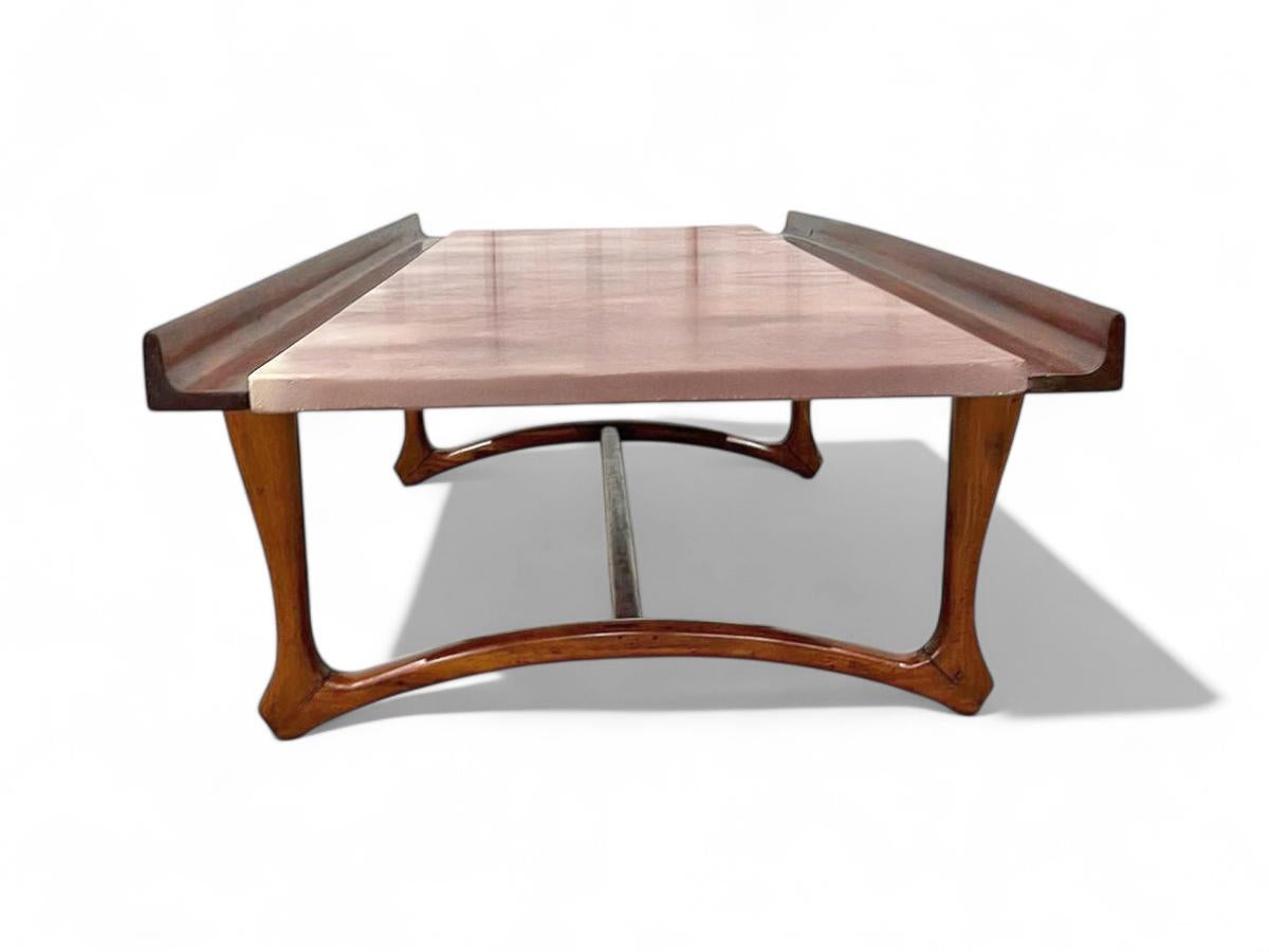 Mid-Century Modern Brazilian Modern Coffee table in Caviuna & Marble, Giuseppe Scapinelli, c. 1950 For Sale