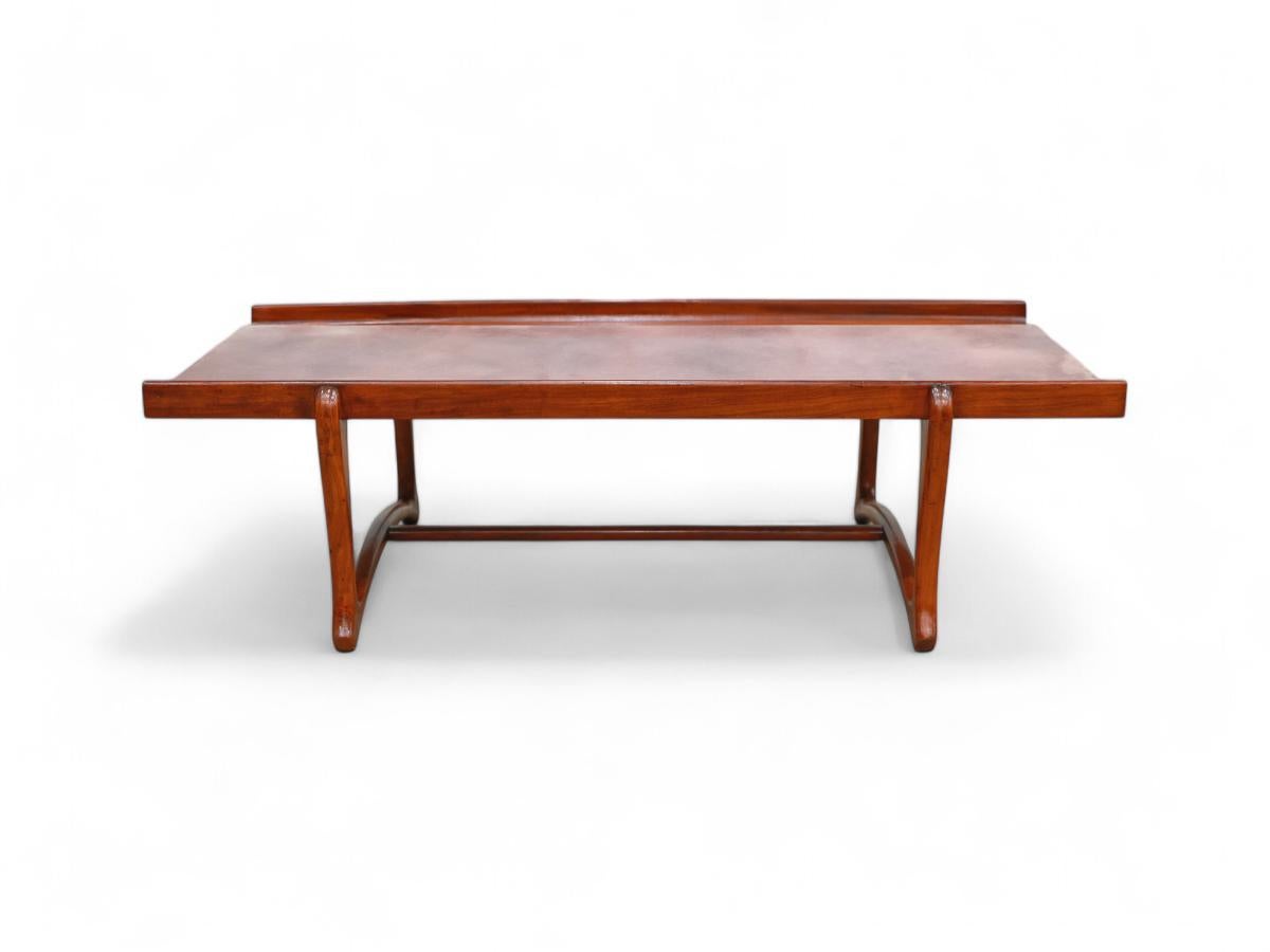 Hand-Crafted Brazilian Modern Coffee table in Caviuna & Marble, Giuseppe Scapinelli, c. 1950 For Sale