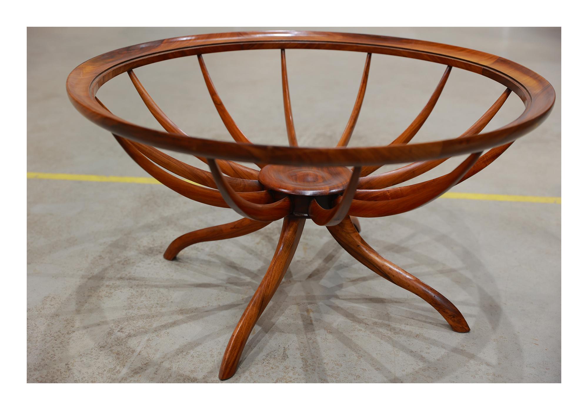 Mid-20th Century Brazilian Modern Coffee Table in Hardwood by Giuseppe Scapinelli, Brazil, 1950s For Sale