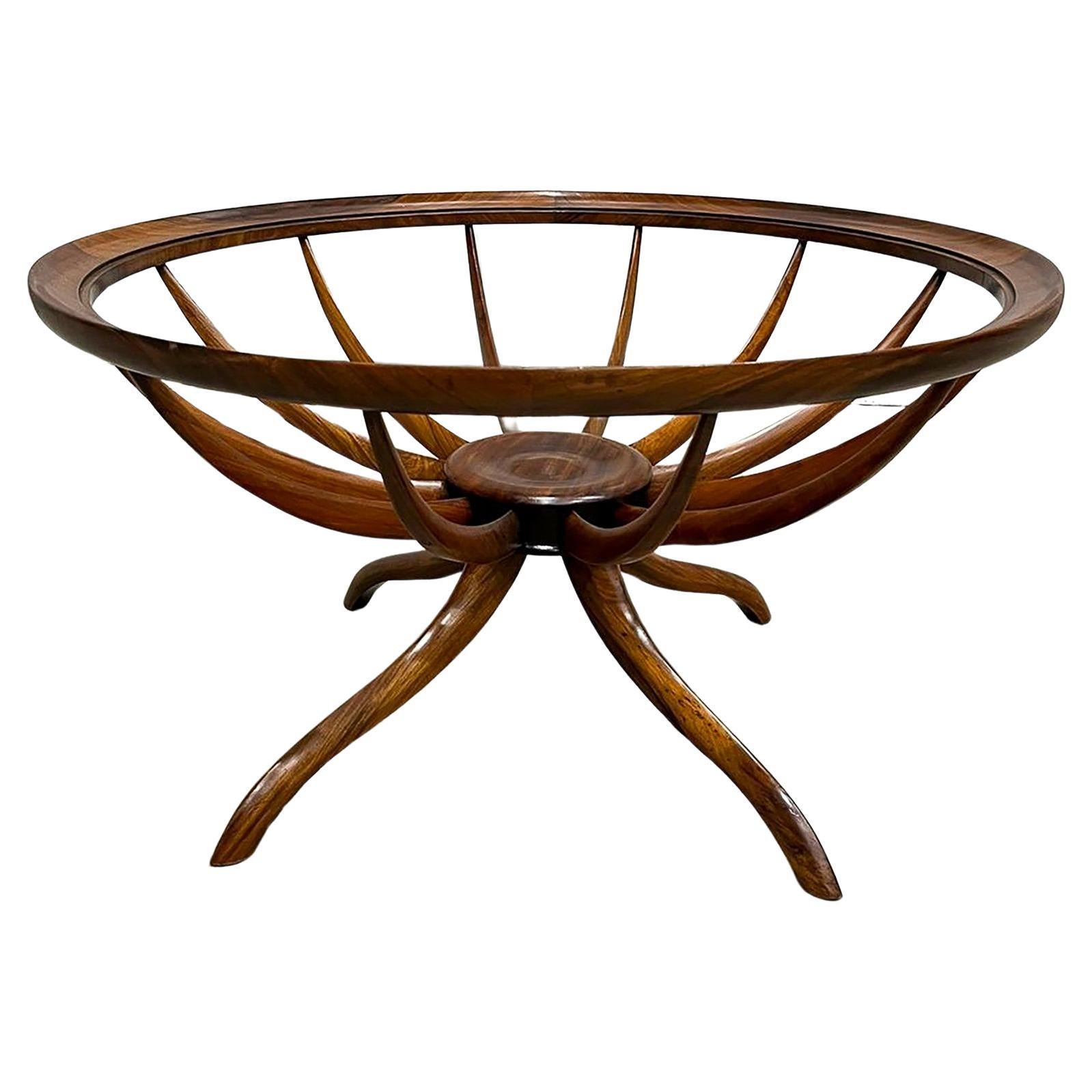 Table basse moderne brésilienne en bois dur par Giuseppe Scapinelli, Brésil, années 1950