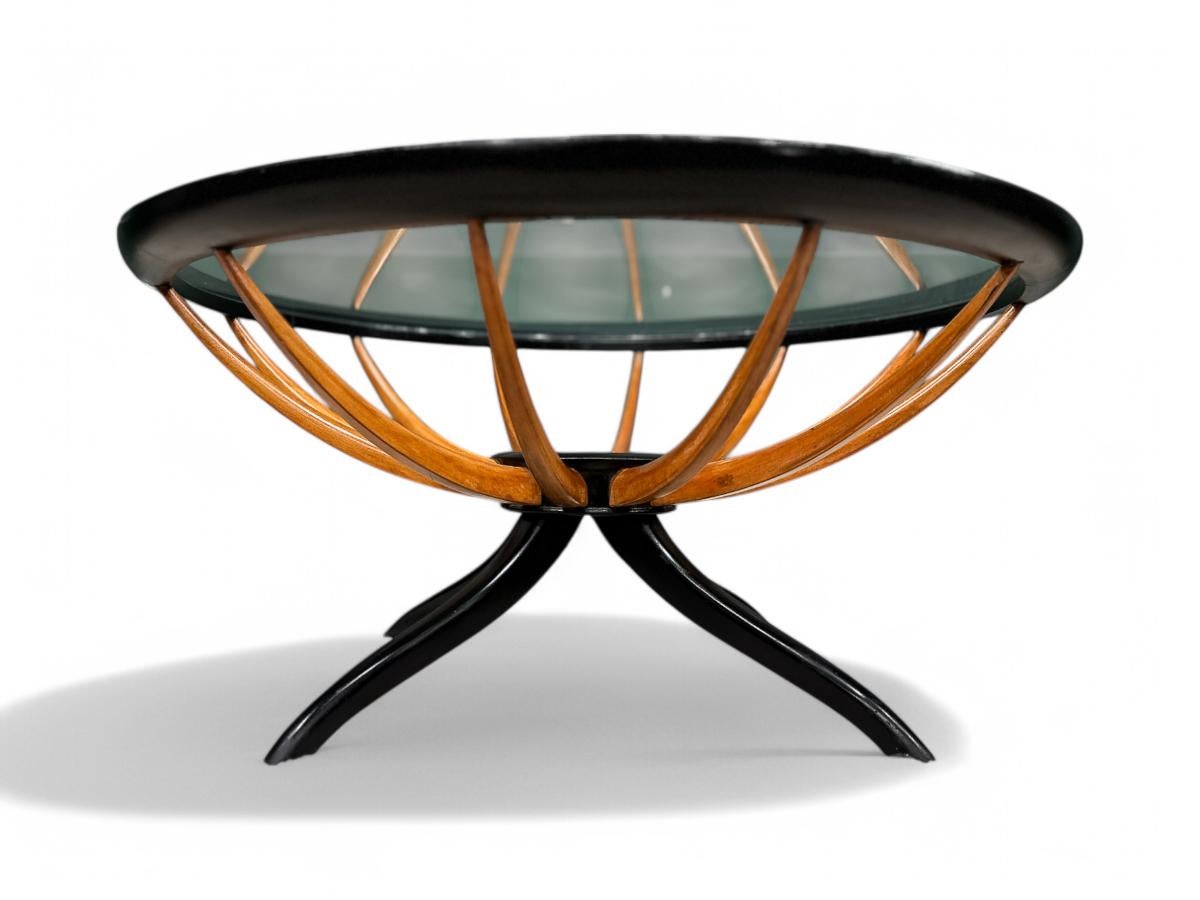 Mesa de centro moderna brasileña en madera dura, Giuseppe Scapinelli, Brasil, años 50 Carpintería en venta