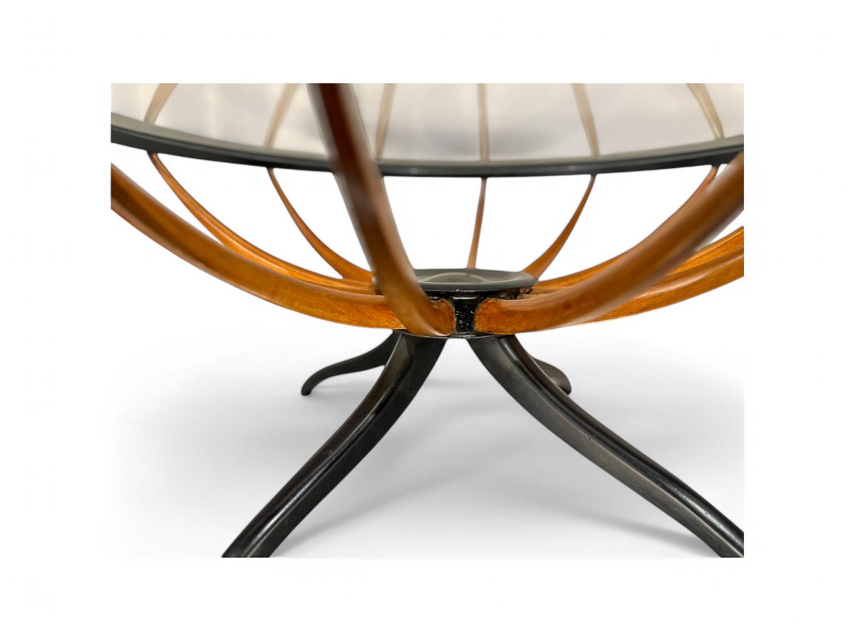 Mesa de centro moderna brasileña en madera dura, Giuseppe Scapinelli, Brasil, años 50 mediados del siglo XX en venta