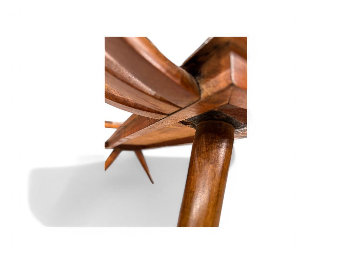 Table basse moderne brésilienne en bois dur et verre par Giuseppe Scapinelli, années 1950 en vente 2