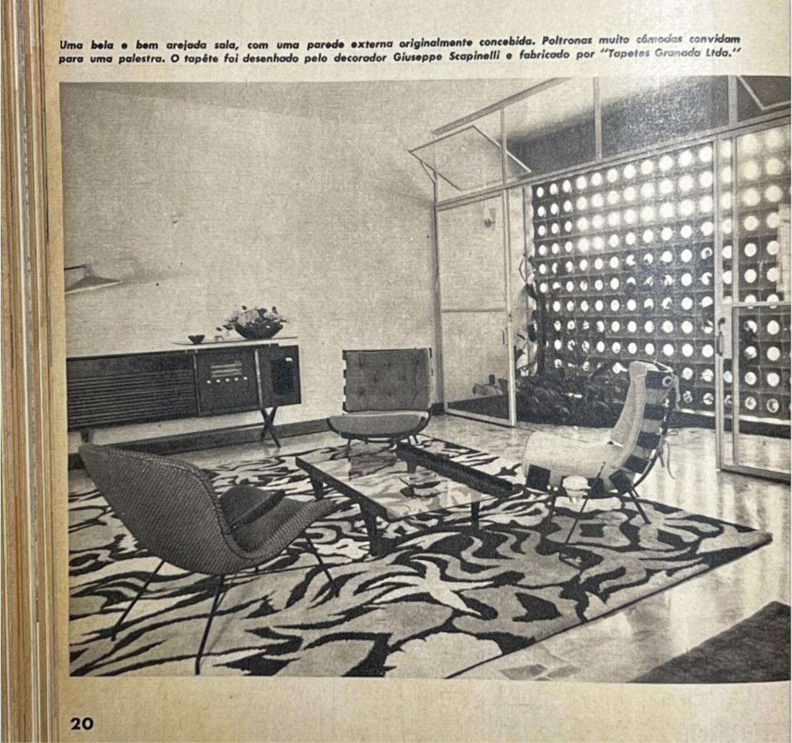 Table basse moderne brésilienne en bois dur et verre, Giuseppe Scapinelli, vers 1950 en vente 5