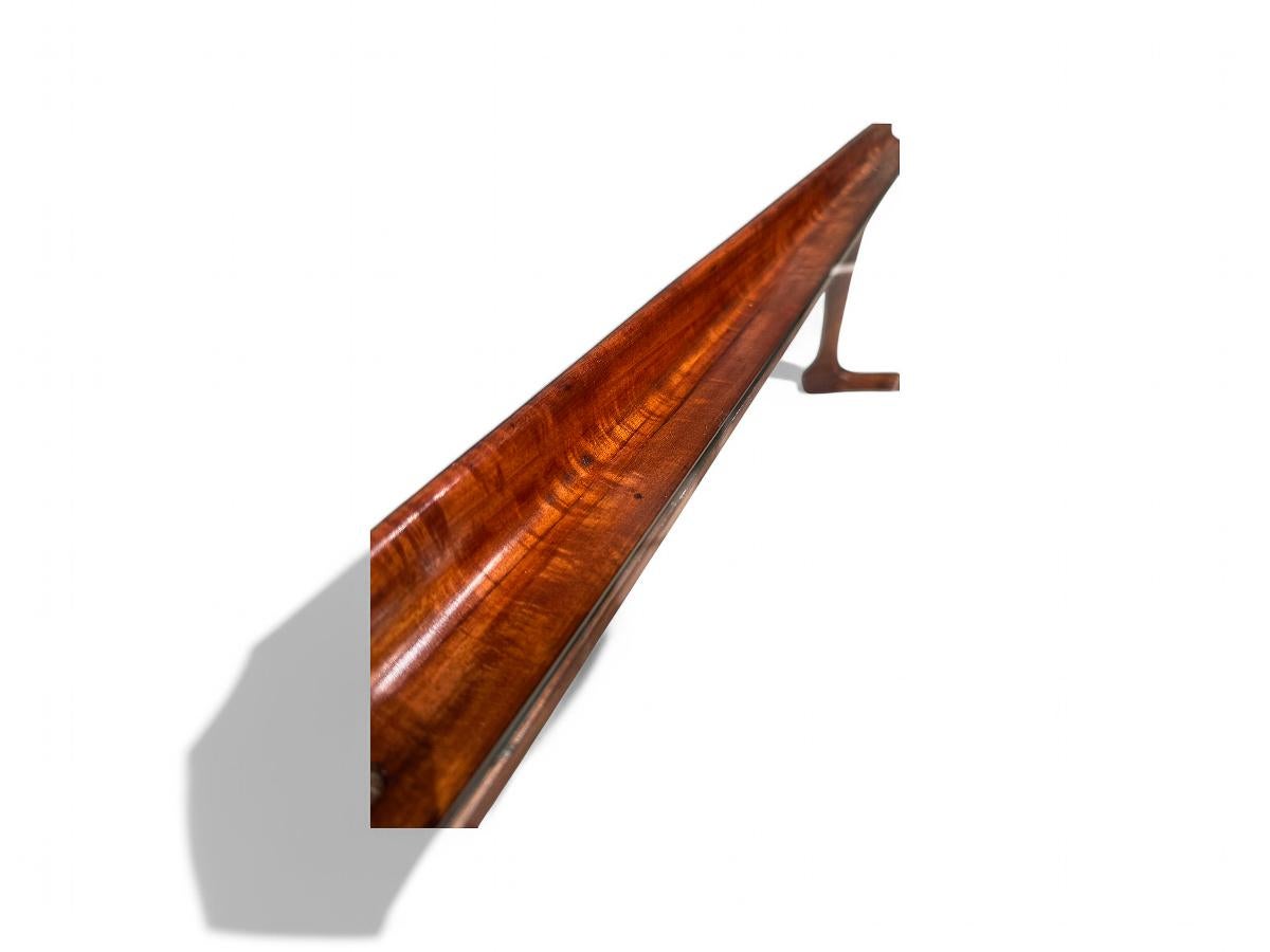 Mid-Century Modern Table basse moderne brésilienne en bois dur et verre, Giuseppe Scapinelli, vers 1950 en vente