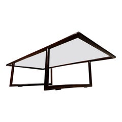 Brazilian Modern Coffee Table in Hardwood & Glass, Joaquim Tenreiro, c. 1960s