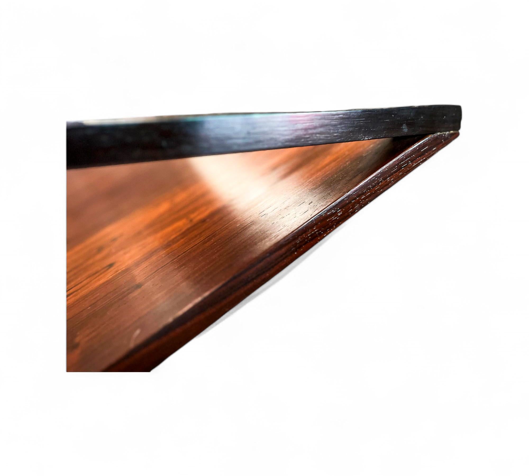 Table basse moderne brésilienne en bois dur, verre et métal, Unknown, années 1960 en vente 8