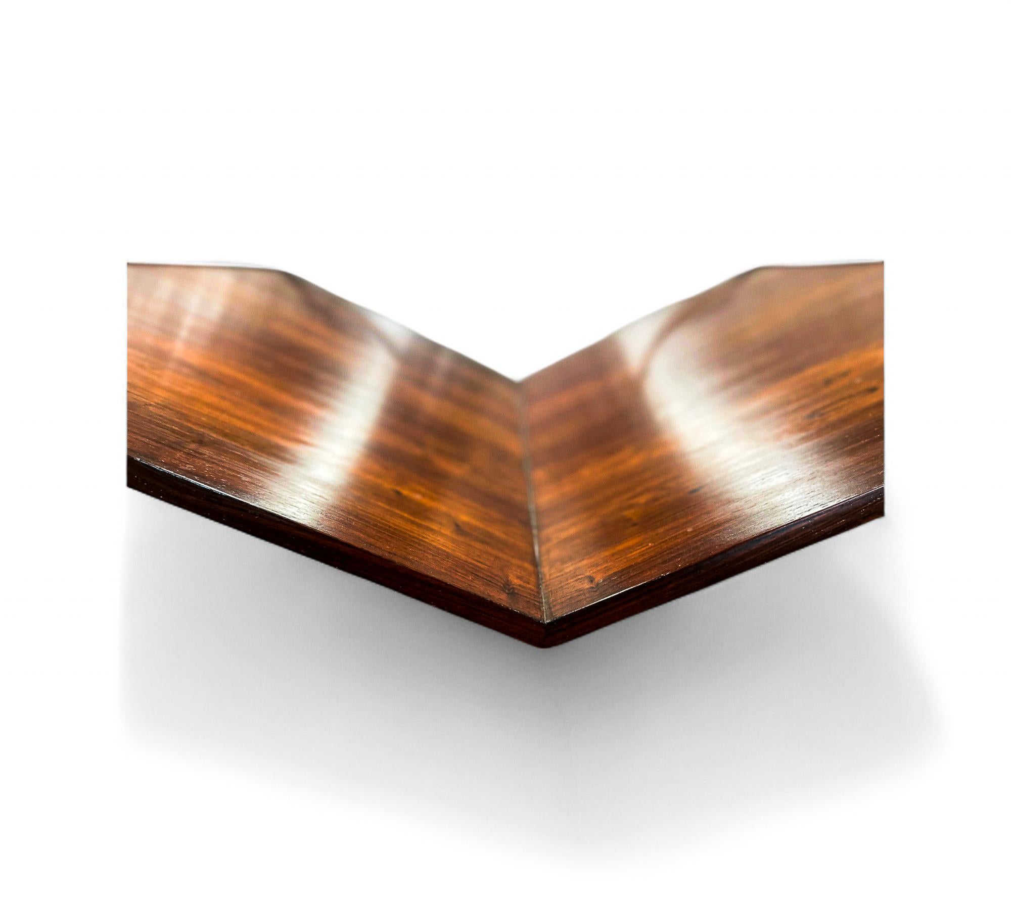 Table basse moderne brésilienne en bois dur, verre et métal, Unknown, années 1960 en vente 9
