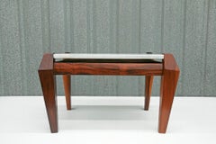 Brazilian Modern Coffee Table in Hardwood & Marble, Jean Gillon, 1968, Brazil
