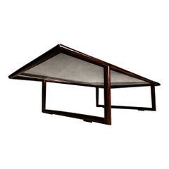 Brazilian Modern Coffee Table in Rosewood & Glass by Joaquim Tenreiro, 1950s