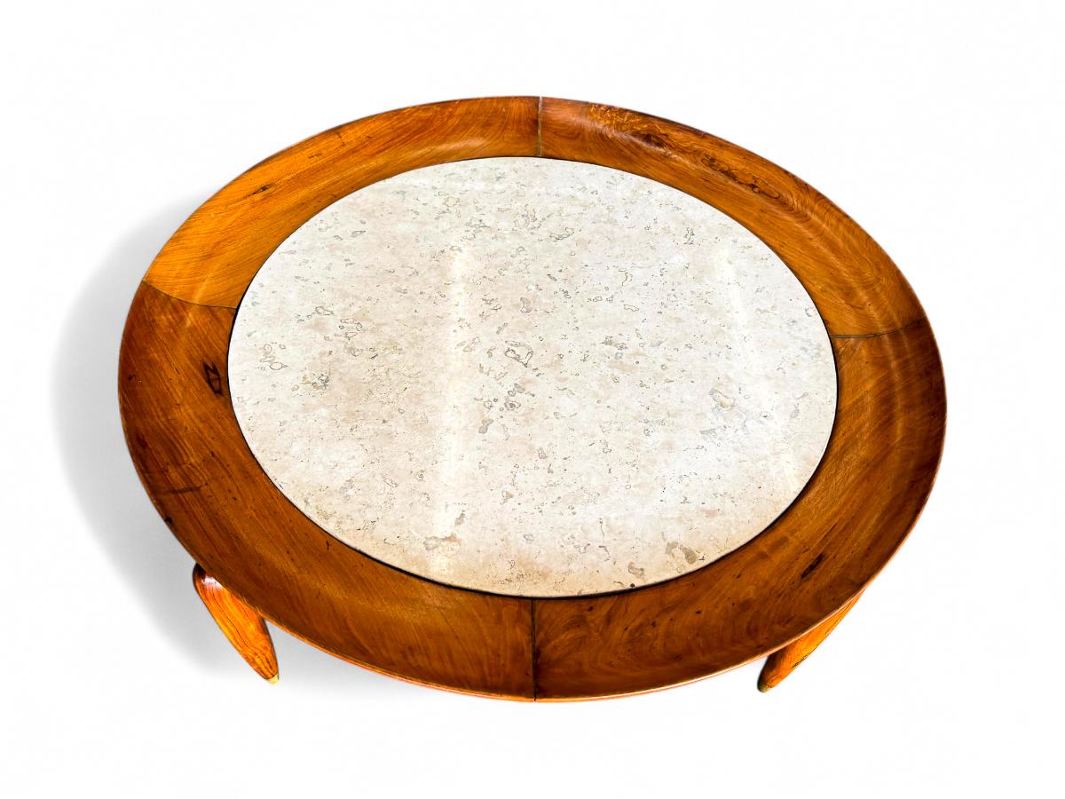 Brazilian Modern Coffee Table in Wood & Marble, Giuseppe Scapinelli, c. 1950s For Sale 4