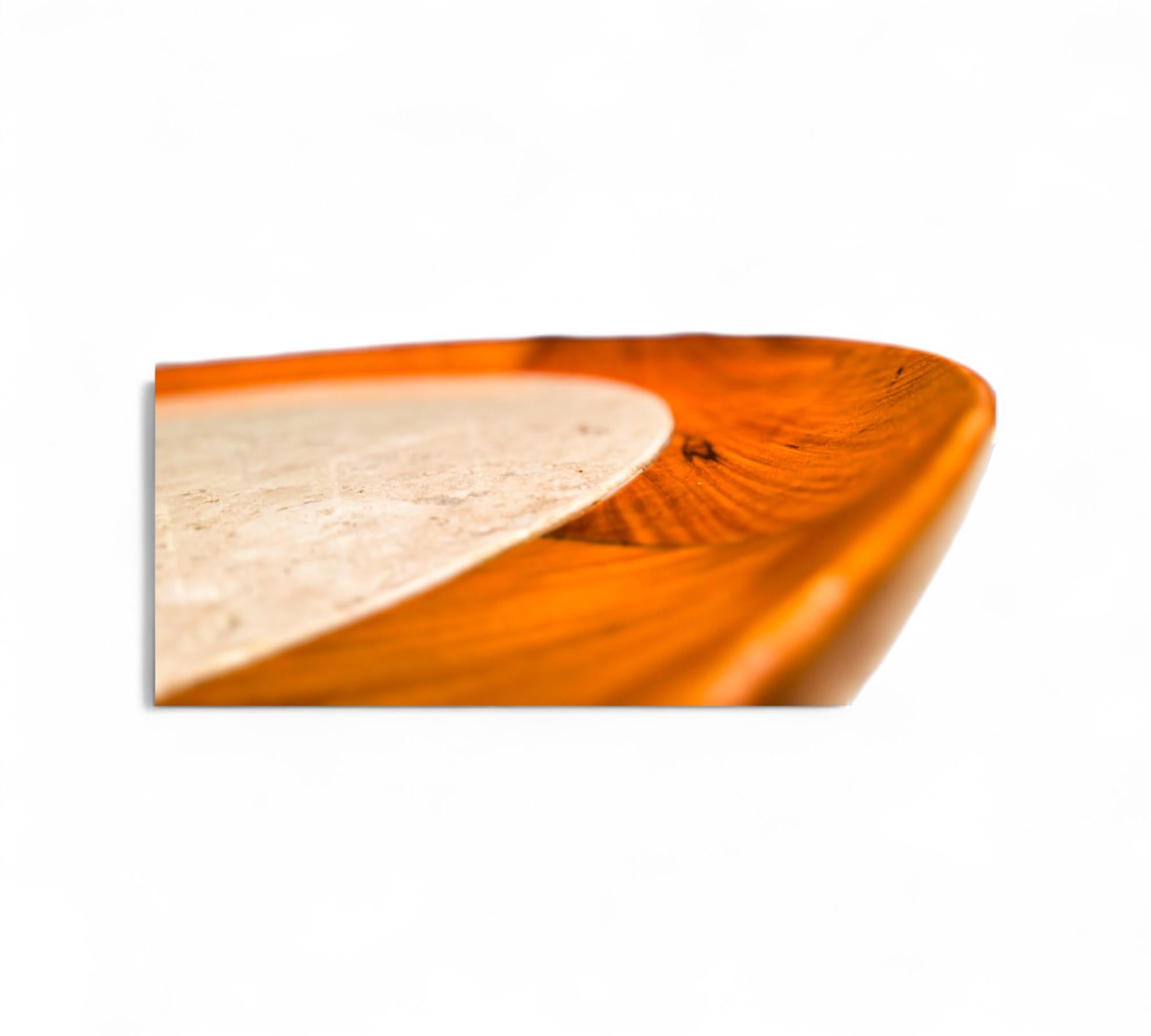 Mesa de centro moderna brasileña de madera y mármol, Giuseppe Scapinelli, c. 1950 en venta 1