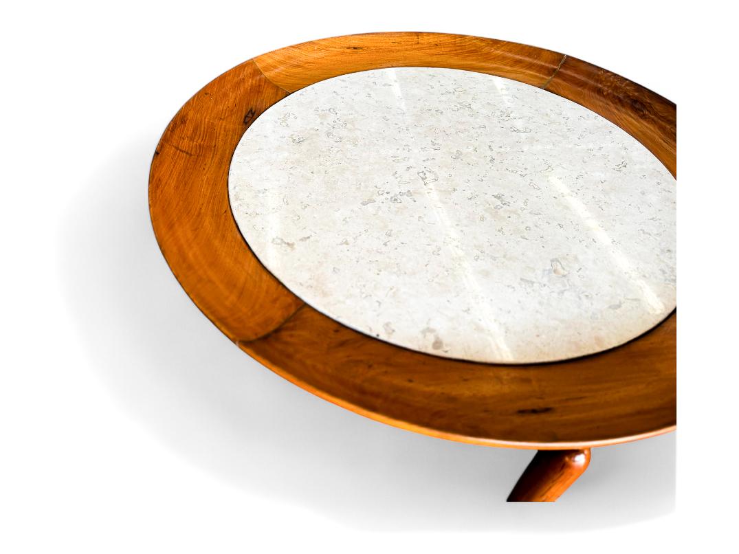 Brazilian Modern Coffee Table in Wood & Marble, Giuseppe Scapinelli, c. 1950s For Sale 6