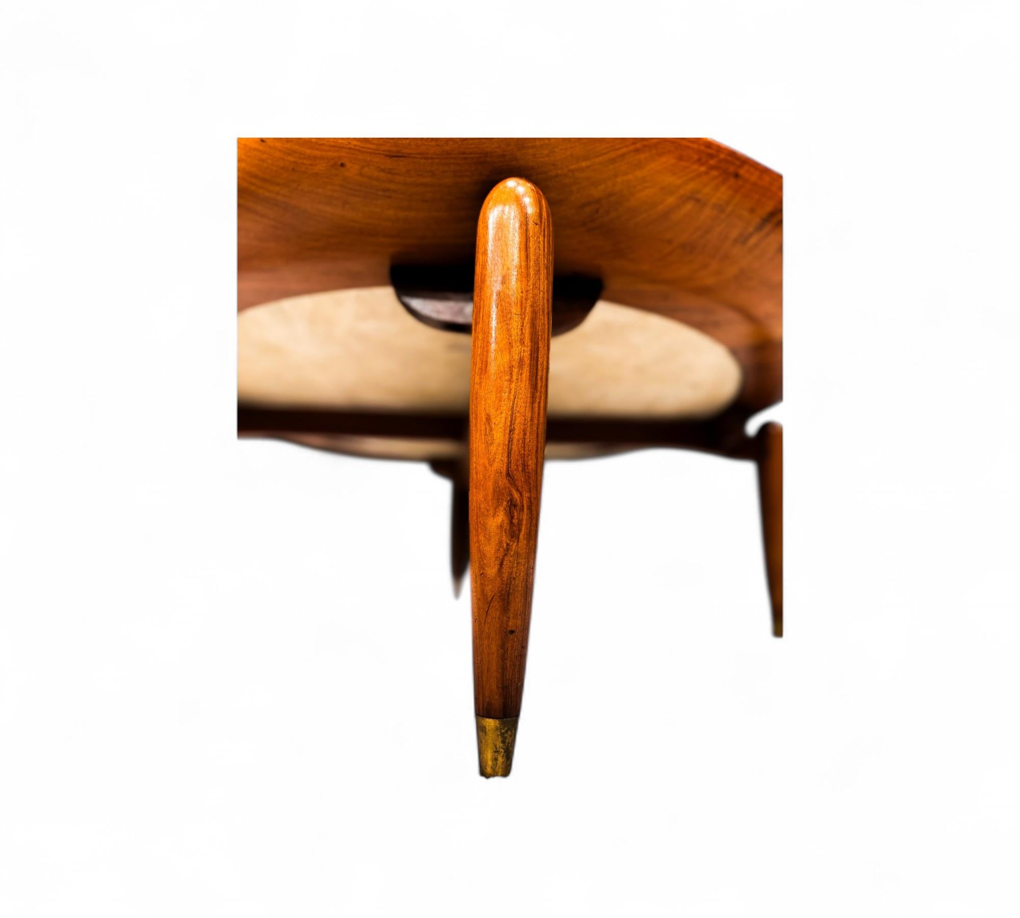 Mesa de centro moderna brasileña de madera y mármol, Giuseppe Scapinelli, c. 1950 en venta 9