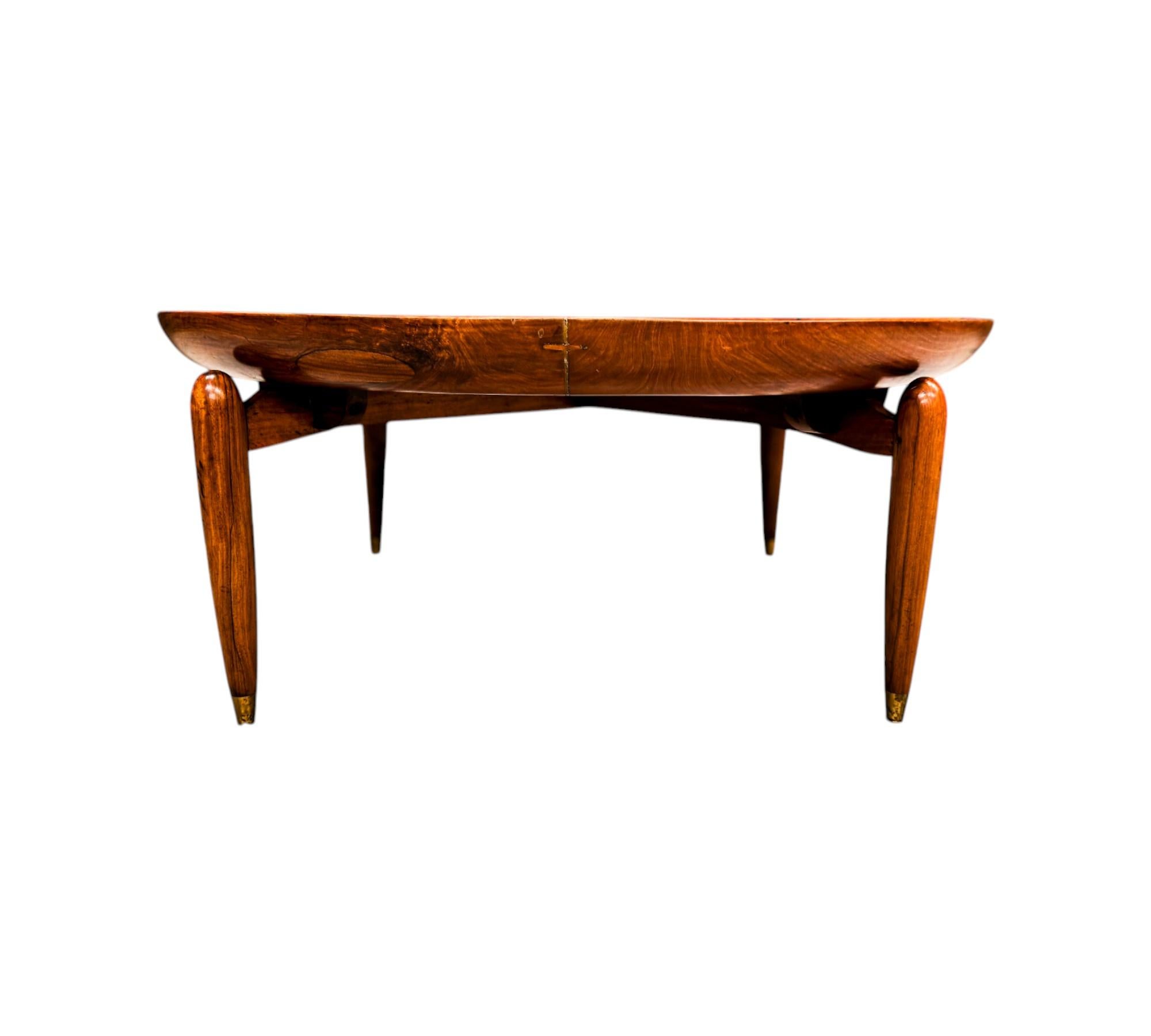 Mesa de centro moderna brasileña de madera y mármol, Giuseppe Scapinelli, c. 1950 en venta 10