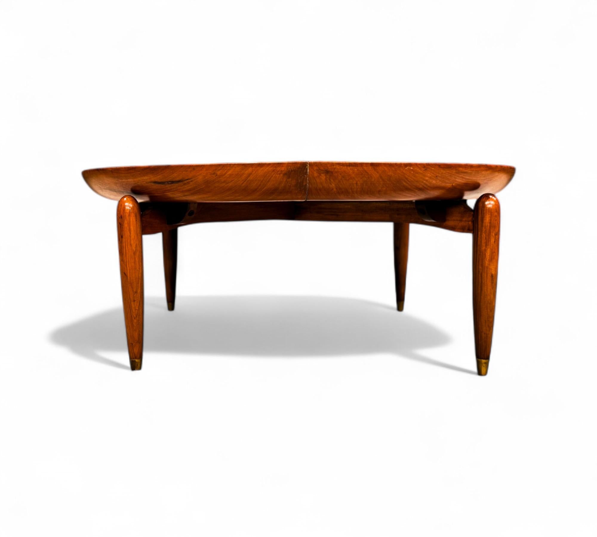 Mesa de centro moderna brasileña de madera y mármol, Giuseppe Scapinelli, c. 1950 Moderno de mediados de siglo en venta