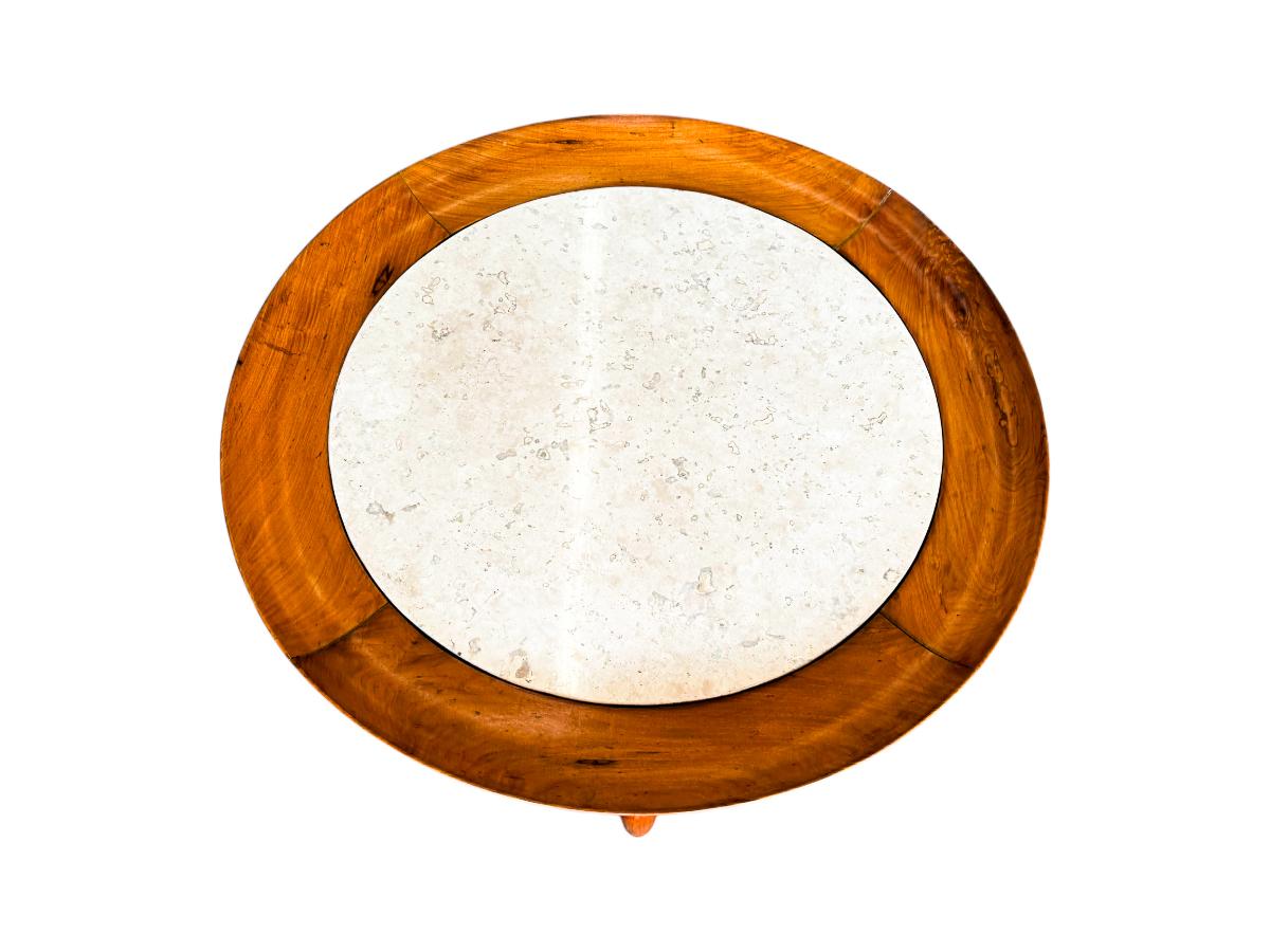 20th Century Brazilian Modern Coffee Table in Wood & Marble, Giuseppe Scapinelli, c. 1950s For Sale