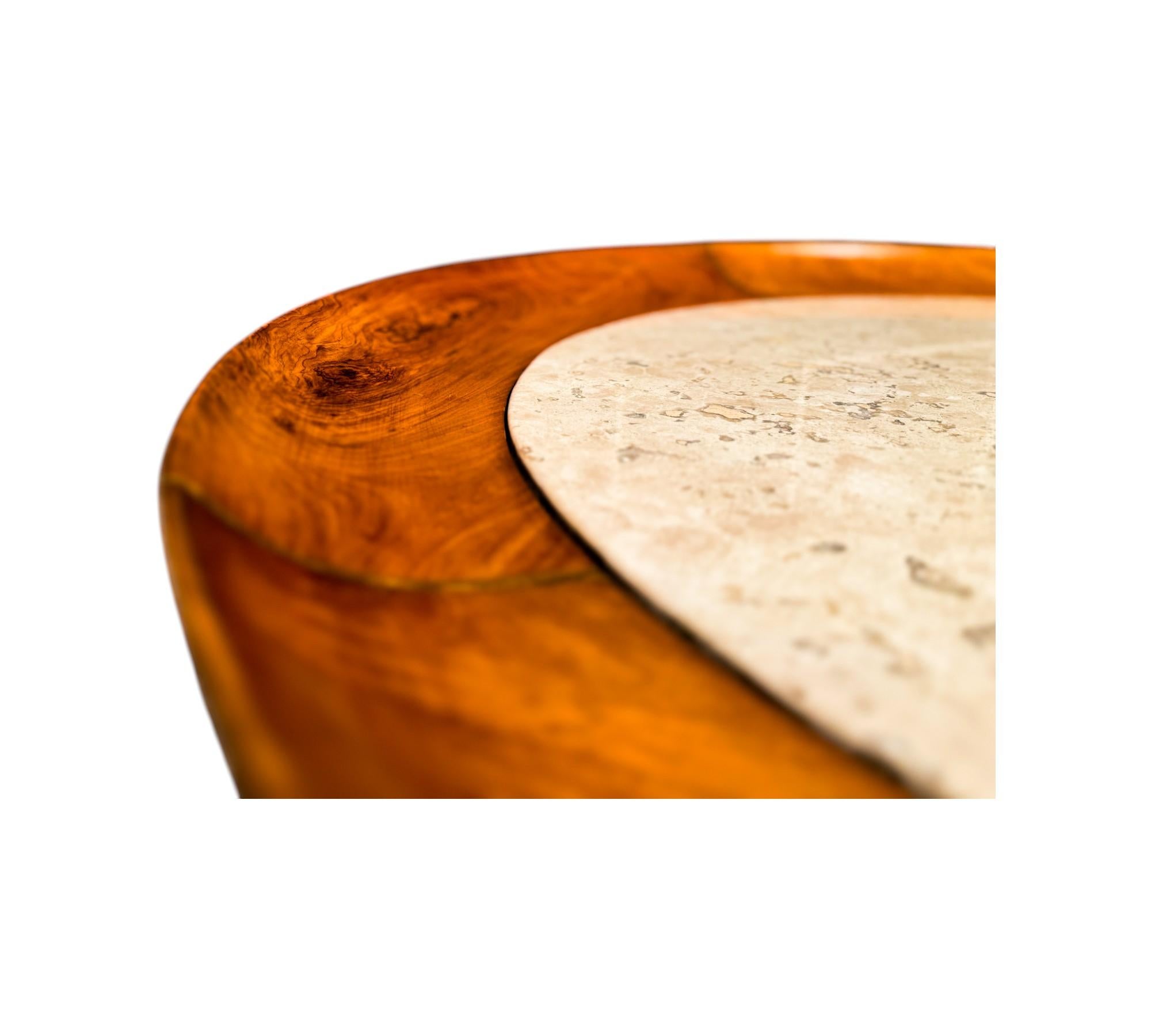 Mesa de centro moderna brasileña de madera y mármol, Giuseppe Scapinelli, c. 1950 Latón en venta