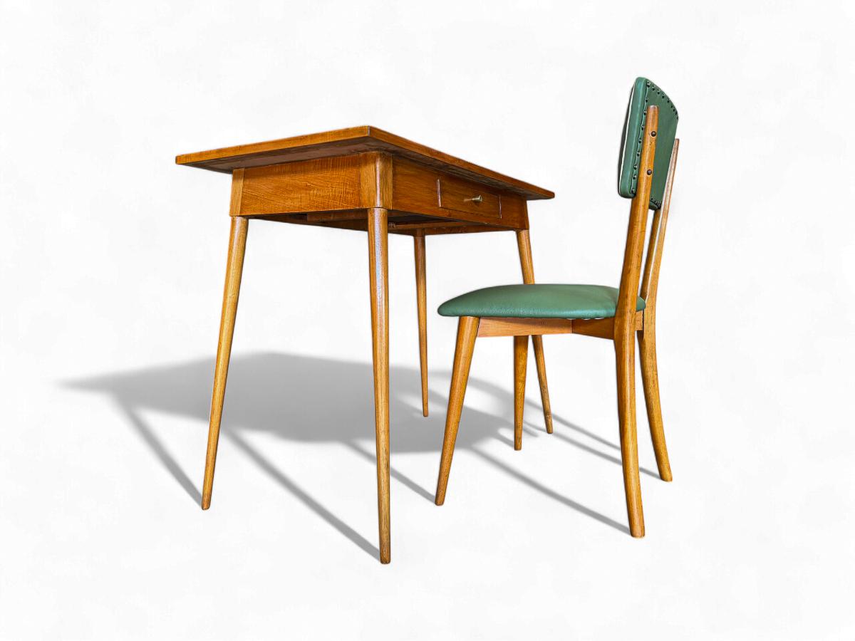 Mid-Century moderno Console moderna brasiliana con sedia in legno duro, sconosciuta, anni '50 - Lotto 732A in vendita