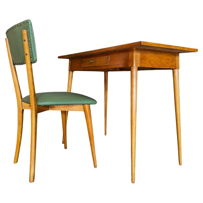 Console moderna brasiliana con sedia in legno duro, sconosciuta, anni '50 - Lotto 732A in vendita