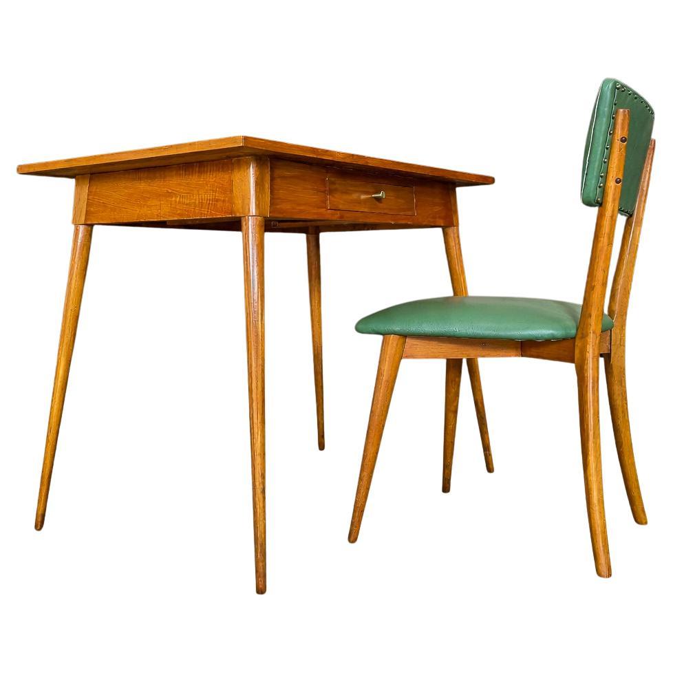 Brazilian Modern Console with Drawer and Chair in Hardwood, Unknown, 1950s