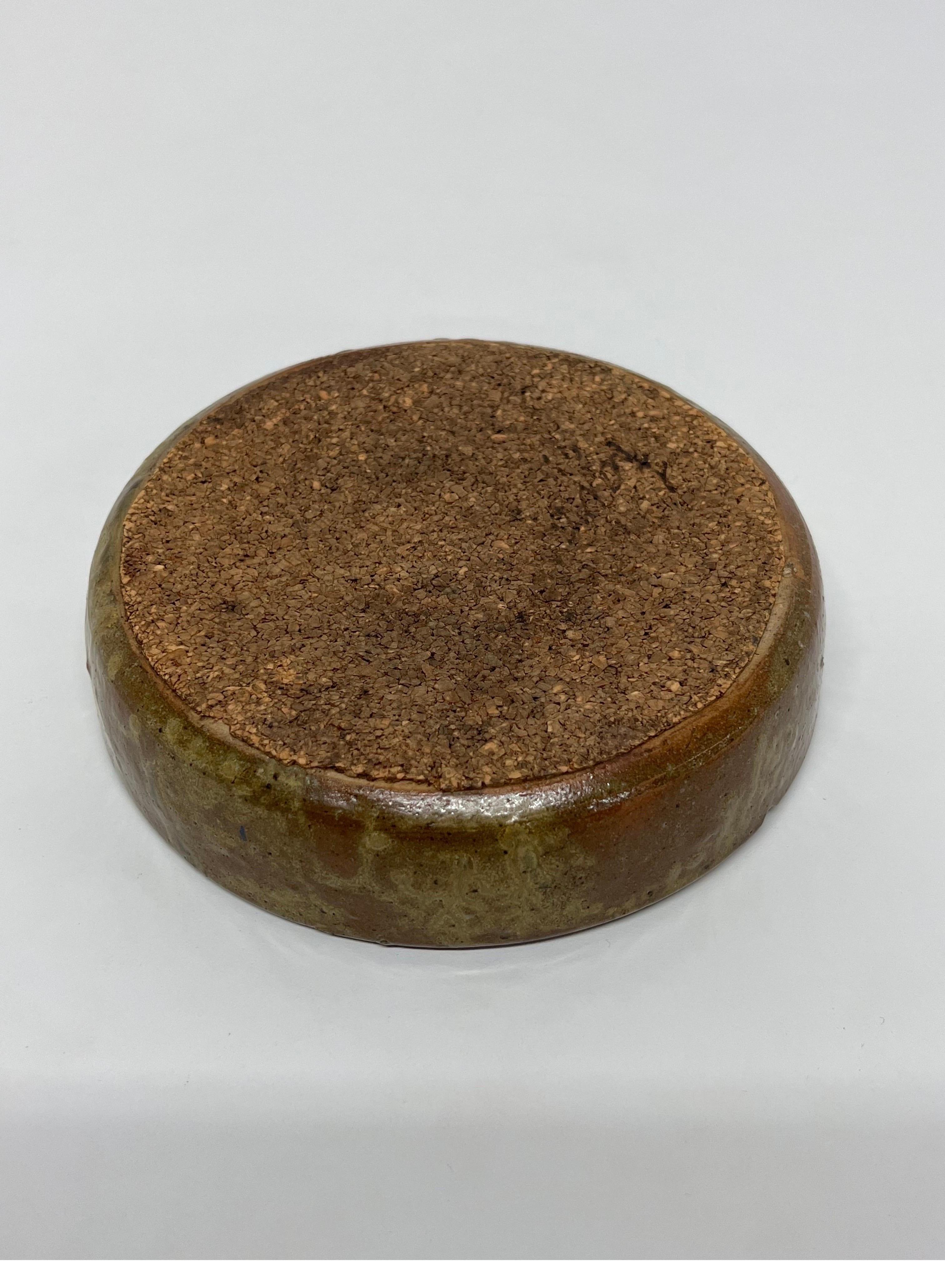 Brazilian Modern Crackled Glass Stoneware Ashtray or Catchall, 1950s 6