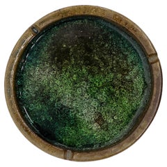 Brazilian Modern Crackled Glass Stoneware Ashtray or Catchall, 1950s