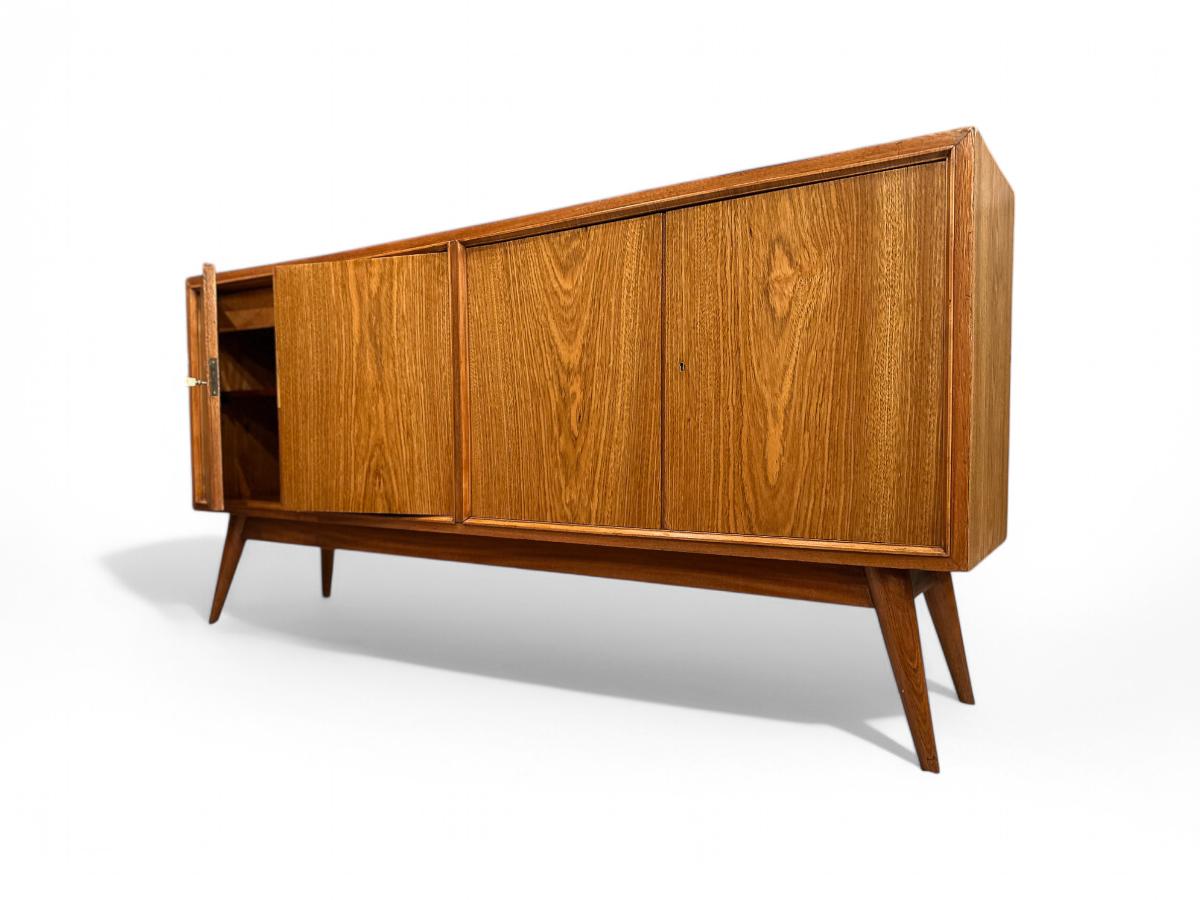 Brasilianische moderne Anrichte der brasilianischen Moderne, Joaquim Tenreiro für Laubisch & Hirth zugeschrieben (Handgefertigt) im Angebot