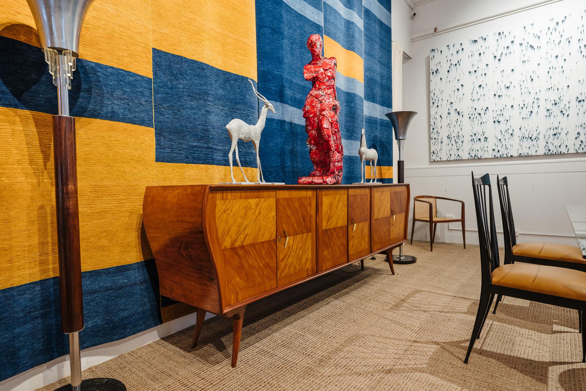 Woodwork Brazilian Modern Credenza in Caviuna Wood & Brass by Zilberberg, Brazil, 1950s