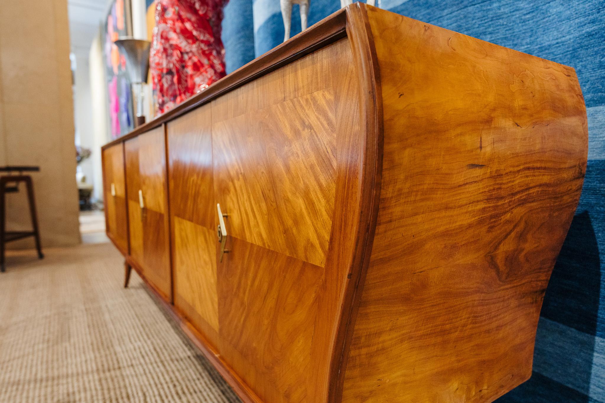 Brazilian Modern Credenza in Caviuna Wood & Brass by Zilberberg, Brazil, 1950s 2