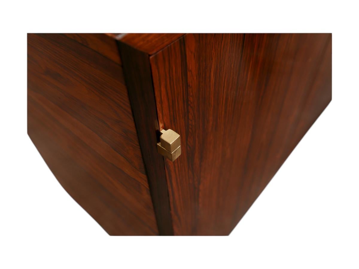 Brazilian Modern Credenza in Hardwood & Brass Handles, Jean Gillon, 1960s For Sale 1