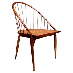 Brazilian Modern Curva Chair in Hardwood & Caning, Joaquim Tenreiro, 1960s