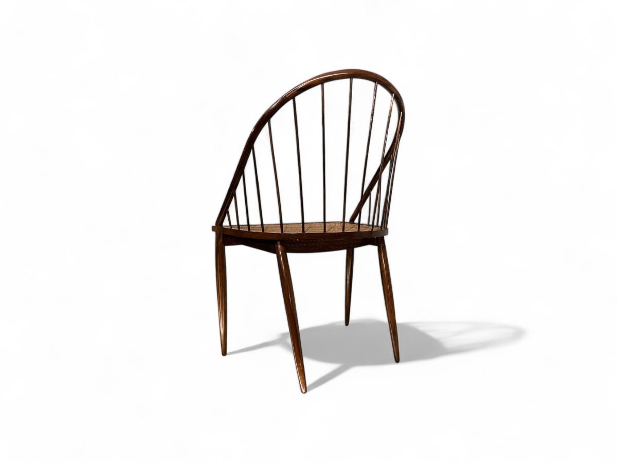 Chaise moderne brésilienne Curva en bois de rose et cannage, Joaquim Tenreiro, années 1960 Bon état - En vente à New York, NY