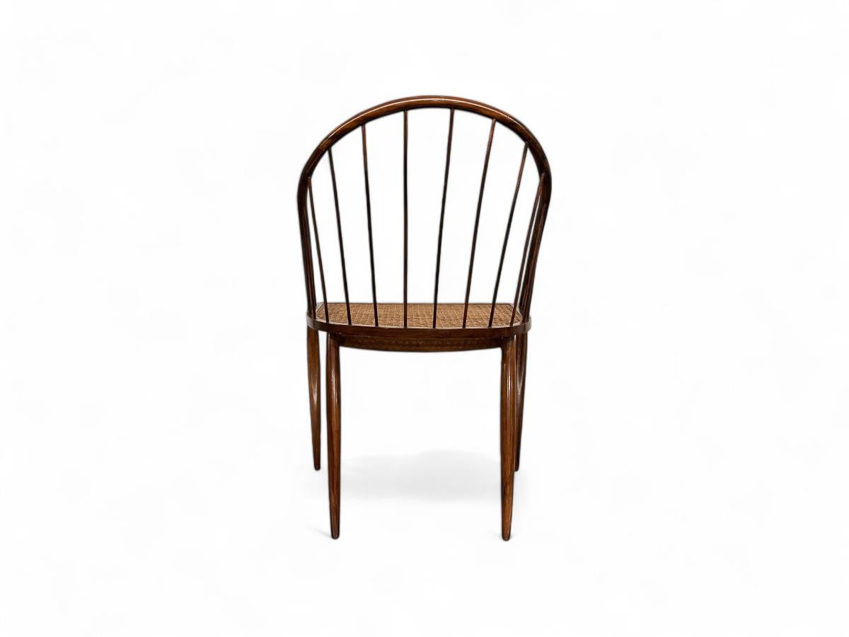 20ième siècle Chaise moderne brésilienne Curva en bois de rose et cannage, Joaquim Tenreiro, années 1960 en vente