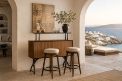 Brazilian Modern Curved Bar in Rosewood and Ebonized Hardwood, Brazil, 1950s