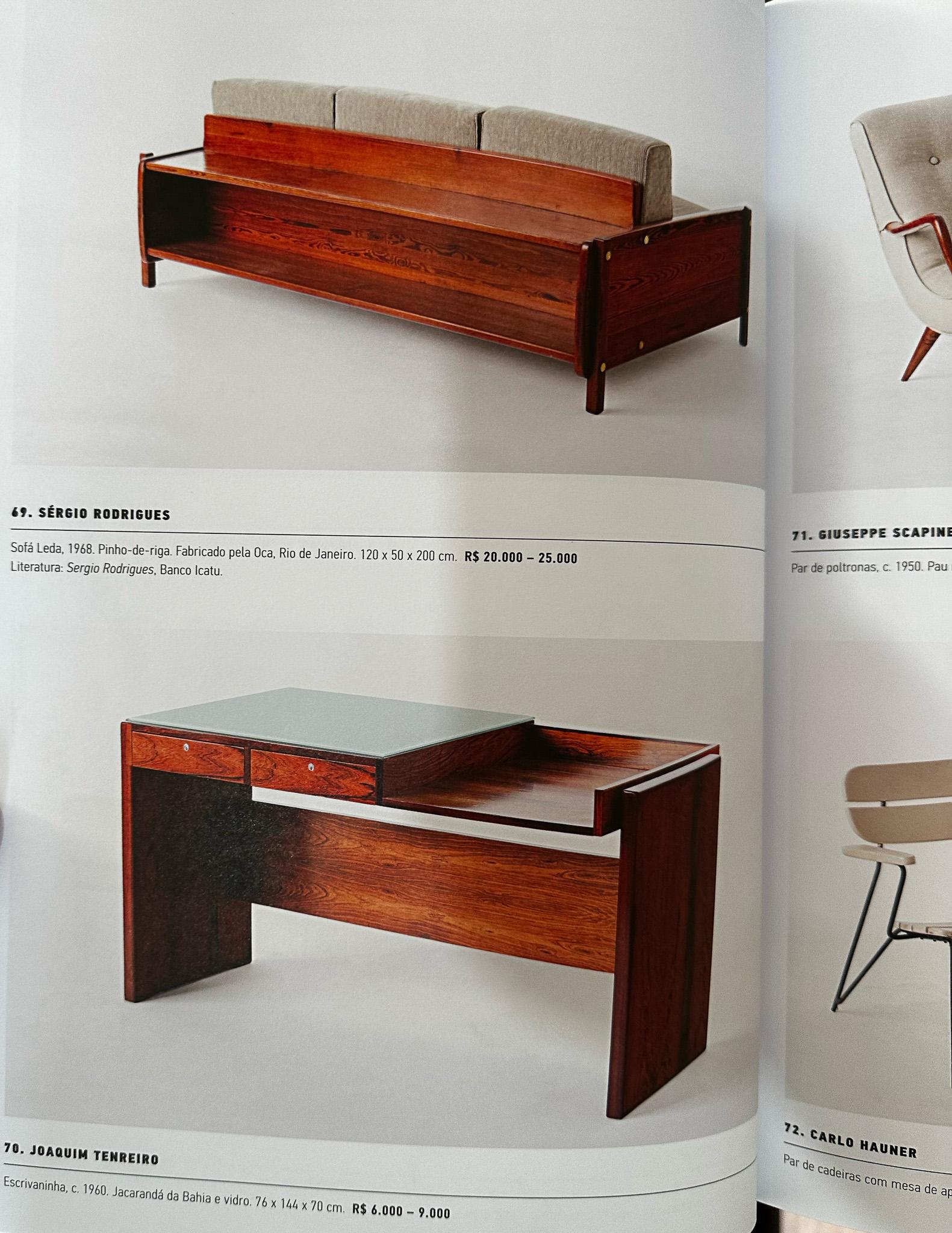 Bureau moderne brésilien en bois de feuillus de Joaquim Tenreiro pour Bloch, 1966 en vente 5