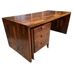 Brazilian Modern Desk in Hardwood with File Cabinet, Jorge Zalszupin, 1960s