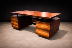 Scrivania moderna brasiliana con otto cassetti in palissandro, Ava, anni '60