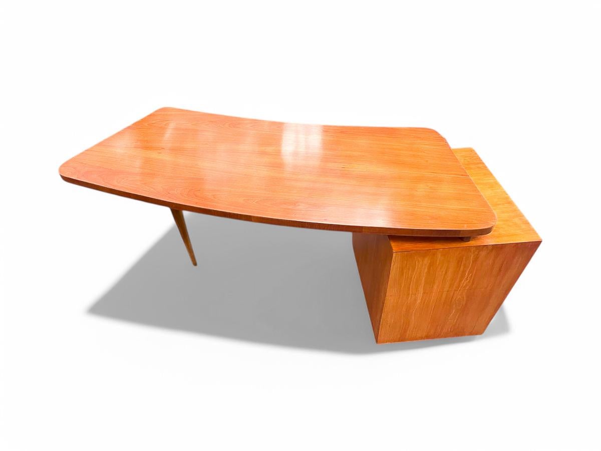 Bureau moderne brésilien de forme organique en bois dur, Joaquim Tenreiro, années 1950 en vente 7