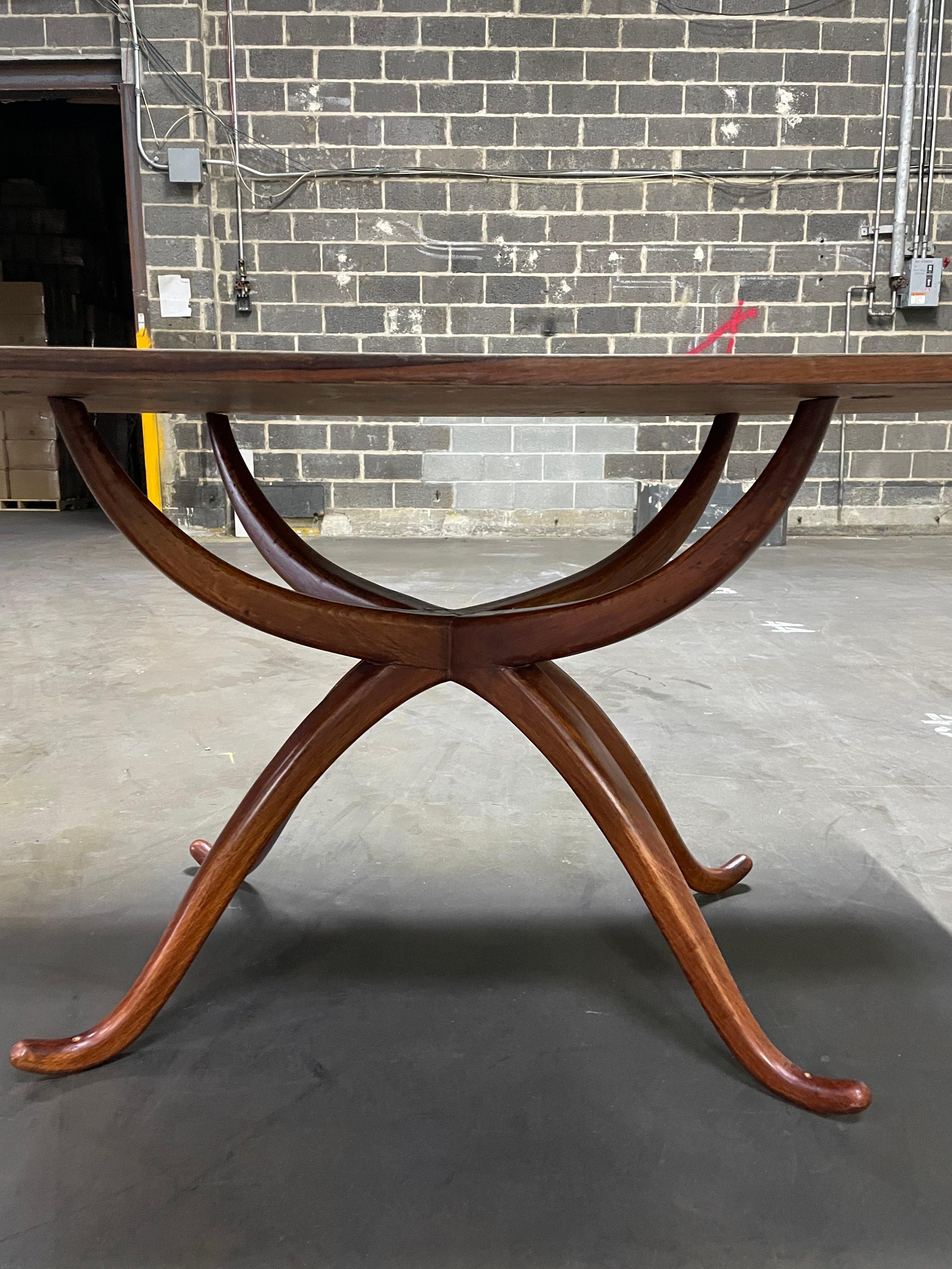 Hand-Painted Brazilian Modern Dining Table in Caviuna Hardwood & White top by Fatima, 1963