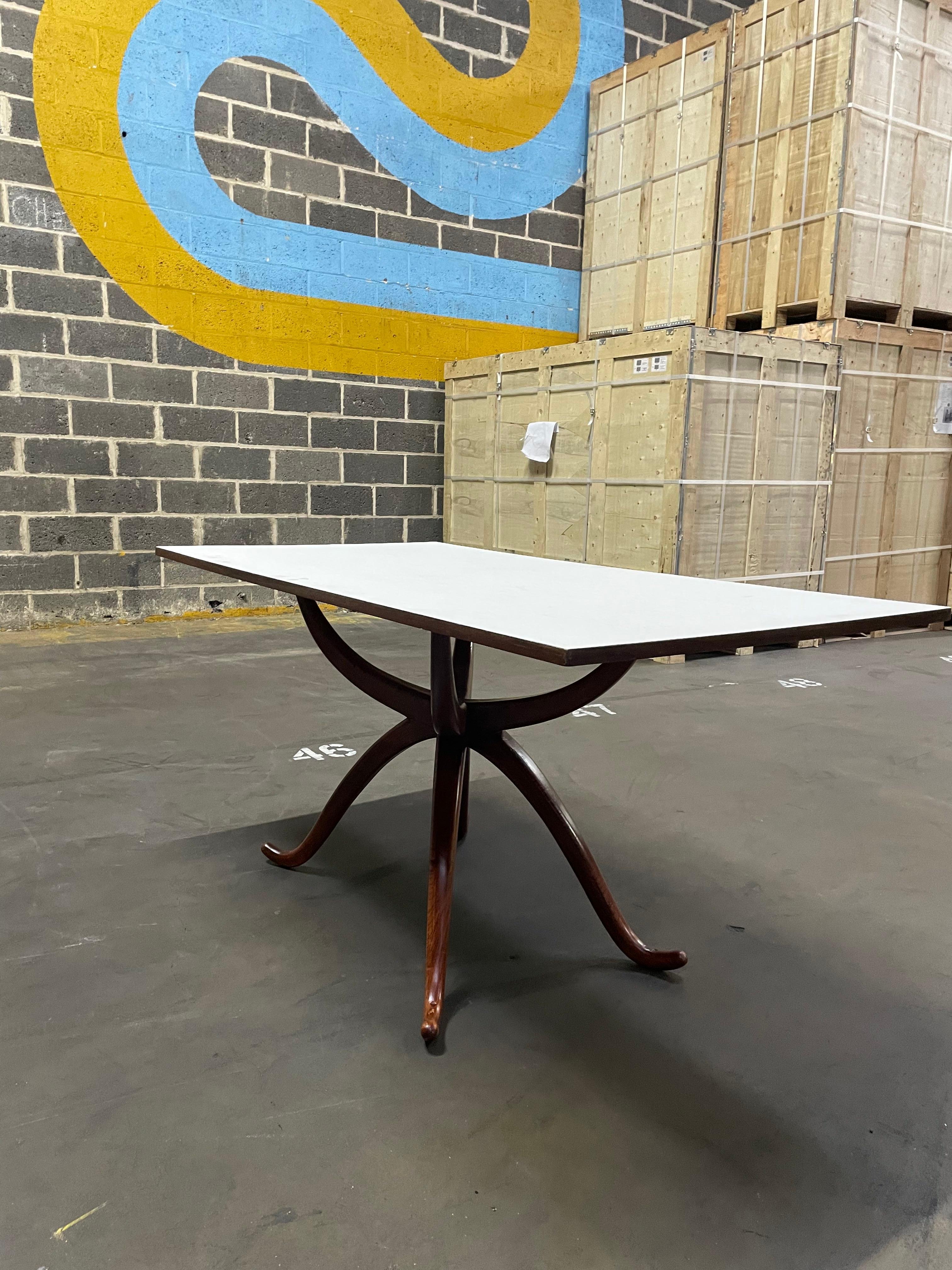 Mid-Century Modern Brazilian Modern Dining Table in Caviuna Hardwood & White top by Fatima, 1963