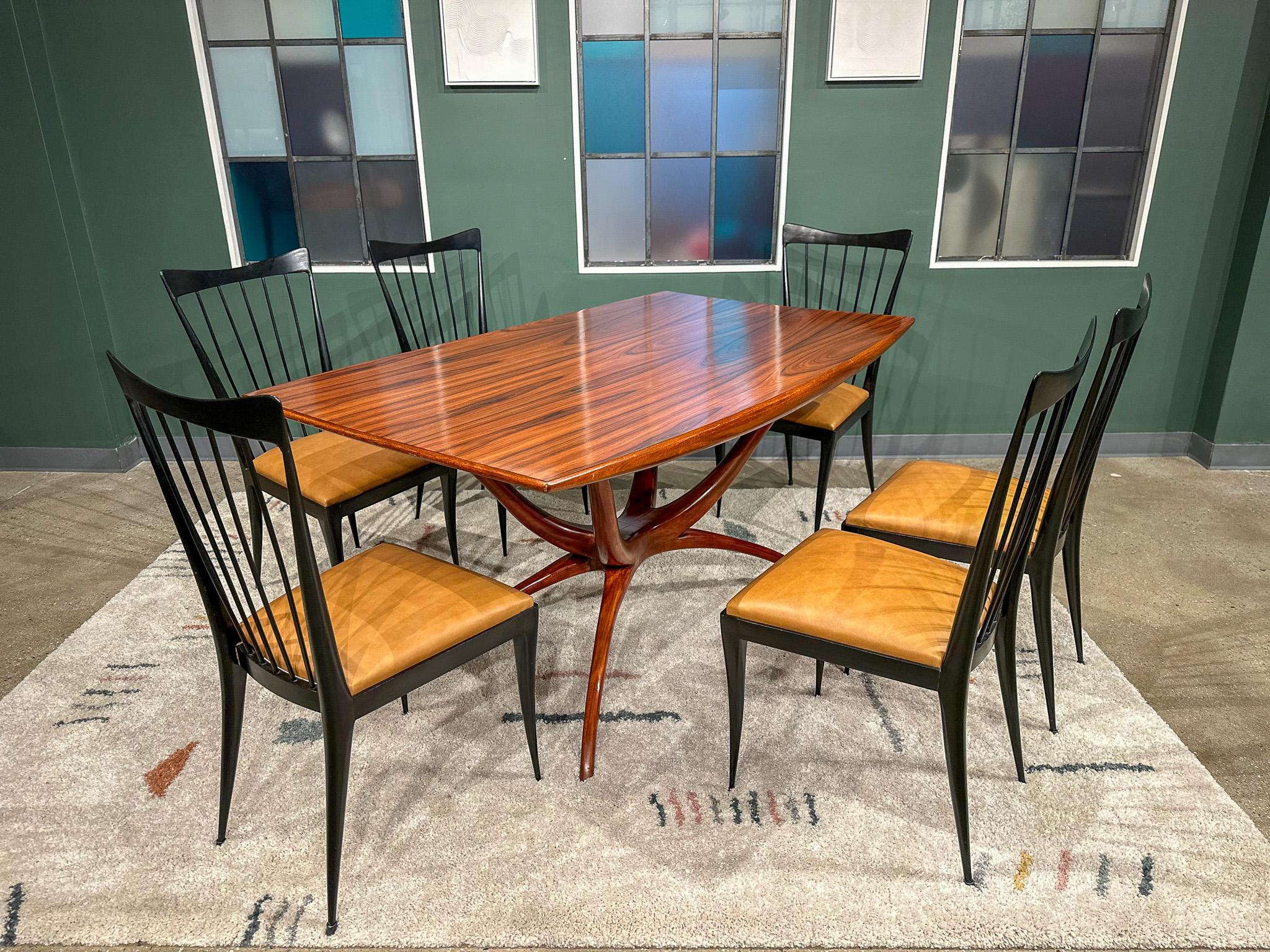 Brazilian Modern Dining Table with Sculpted Base, Giuseppe Scapinelli, 1950s 5