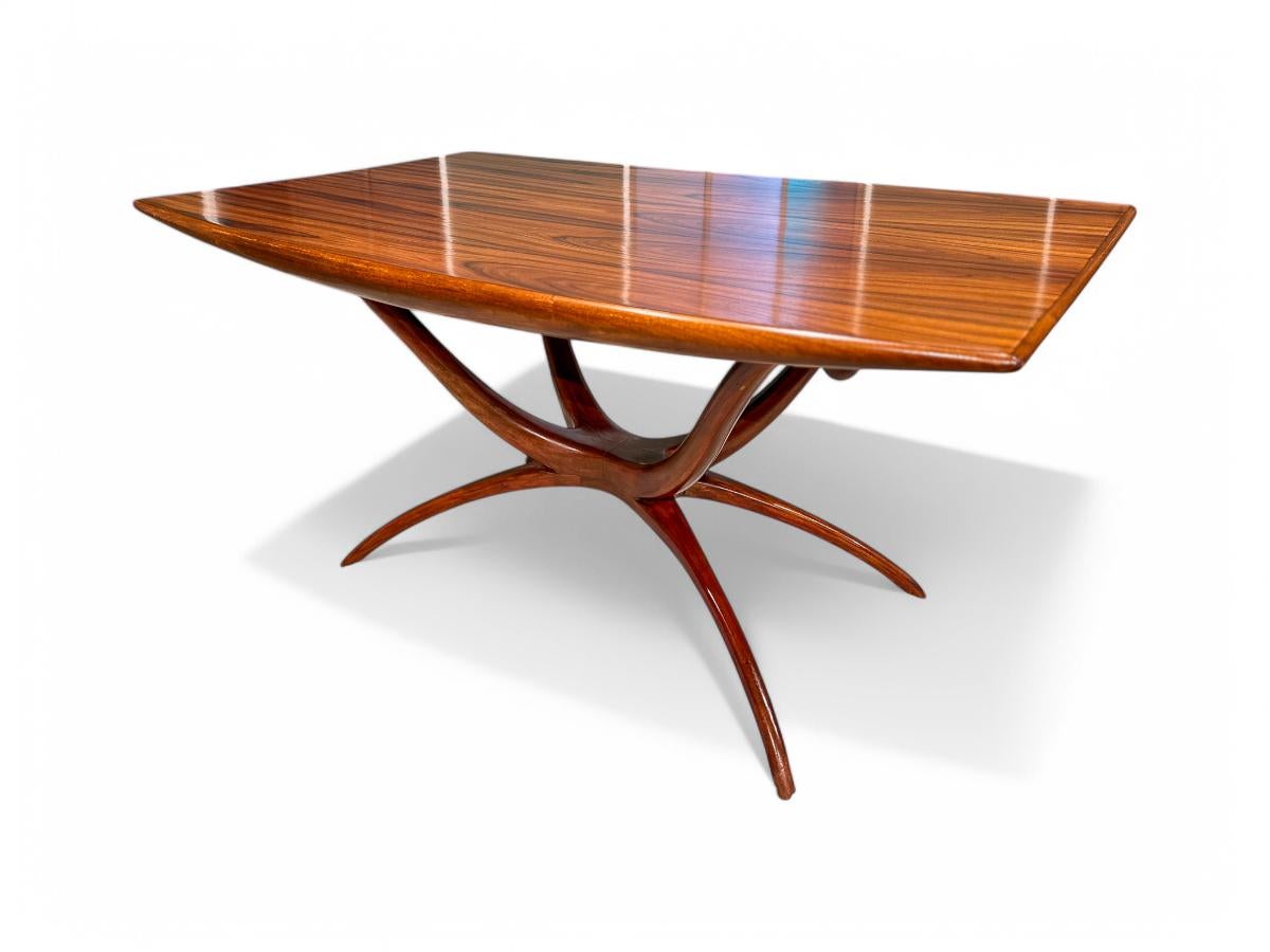 Mid-Century Modern Brazilian Modern Dining Table with Sculpted Base, Giuseppe Scapinelli, 1950s