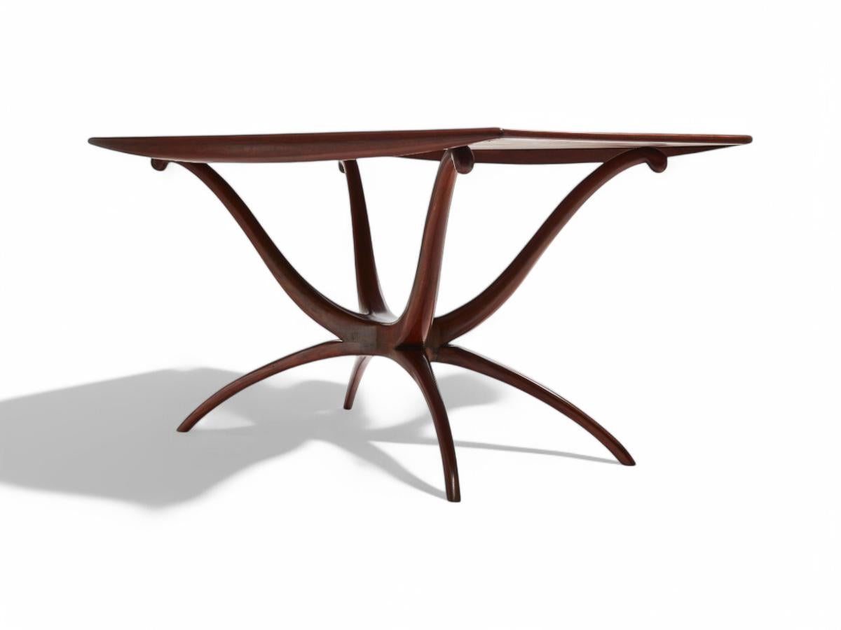 Formica Brazilian Modern Dining Table with Sculpted Base, Giuseppe Scapinelli, 1950s