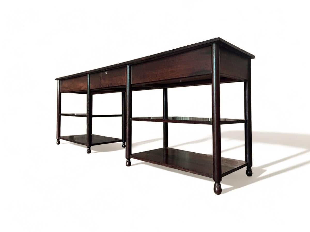 Brazilian Modern Dresser/Sideboard with Drawers & Shelves in Hardwood, 1960s For Sale 4