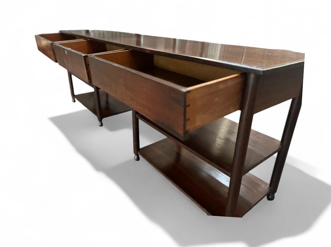 Brazilian Modern Dresser/Sideboard with Drawers & Shelves in Hardwood, 1960s For Sale 6