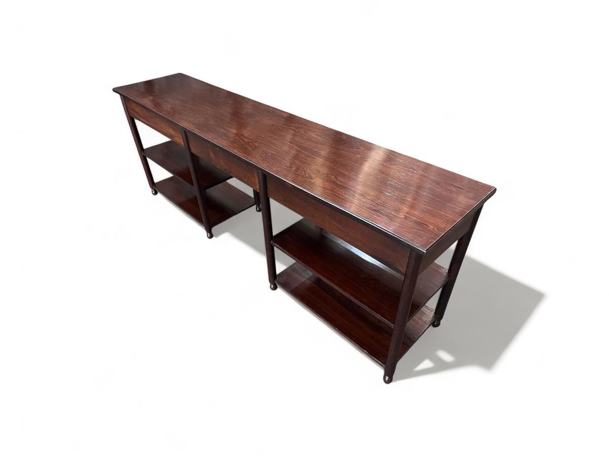 Brazilian Modern Dresser/Sideboard with Drawers & Shelves in Hardwood, 1960s For Sale 7